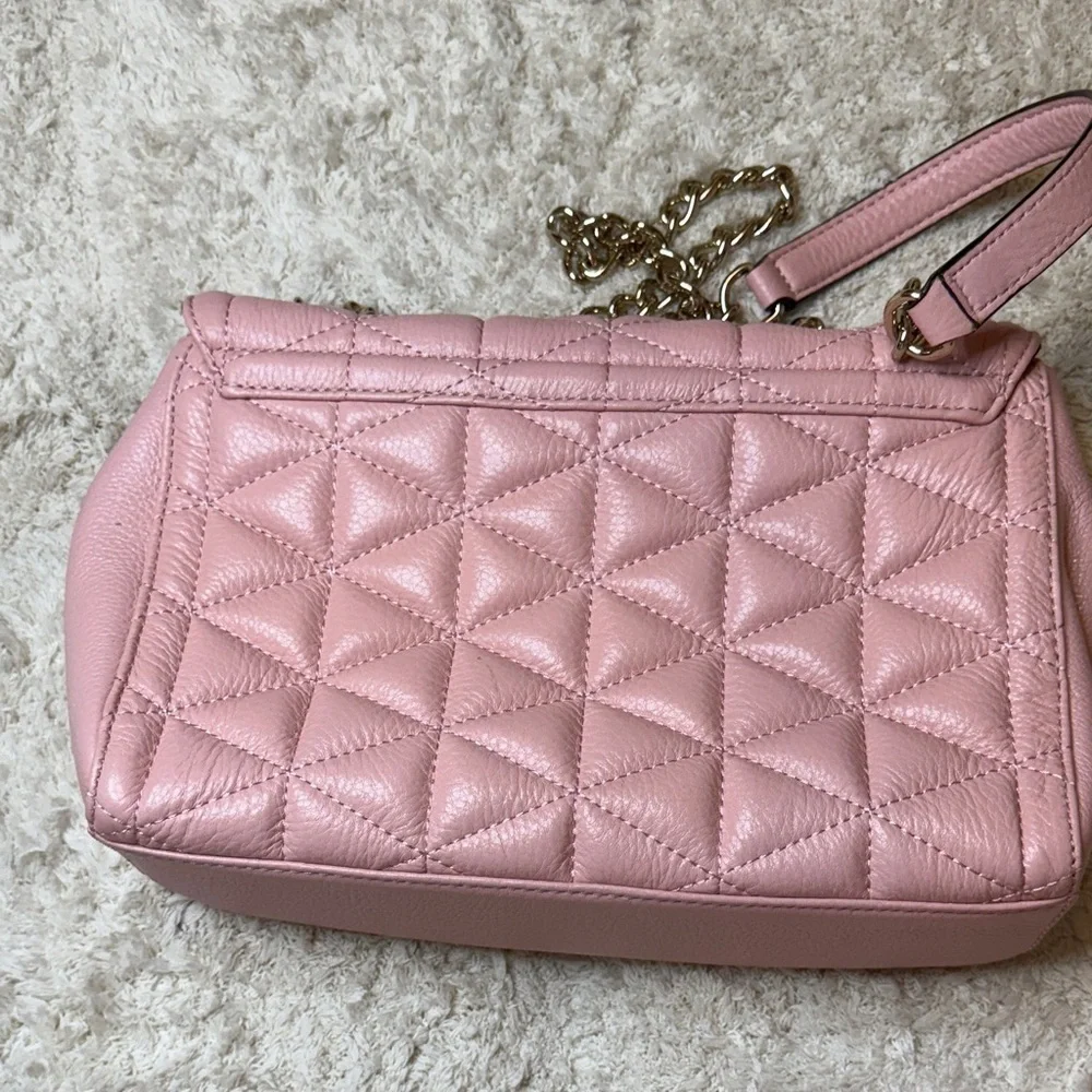 Kate Spade Blush Emelyn Emery Court Quilted Chain Shoulder Bag